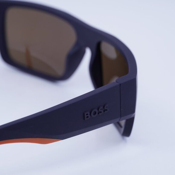 Hugo BOSS 1498/S 0LOX ZV Sunglasses Blue Rectangle Frame, Silver Lenses - Picture 8 of 9